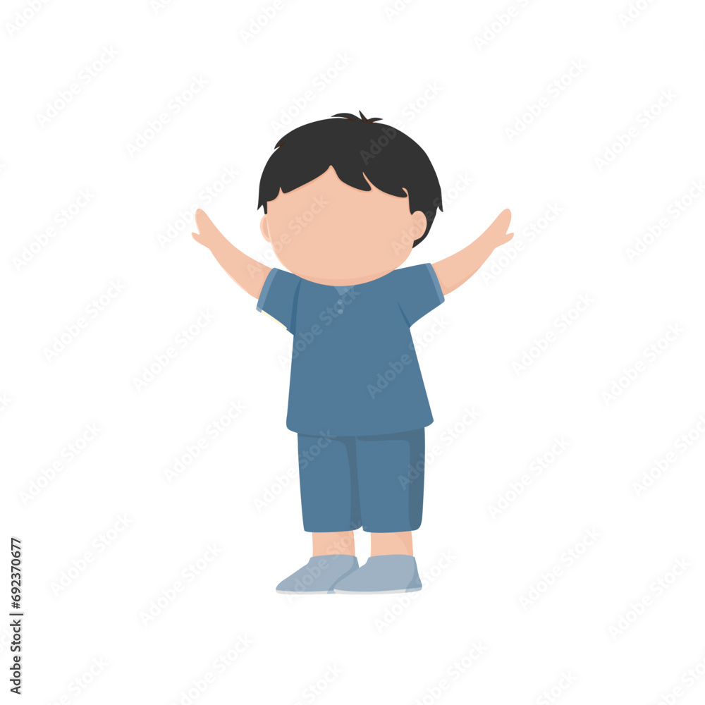 cute pose vector kids elements child
