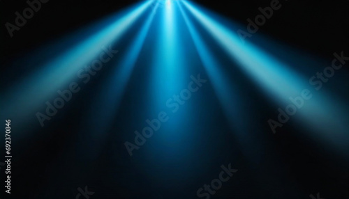 Blue light rays on dark blue background abstract glowing gradient banner backdrop design photo