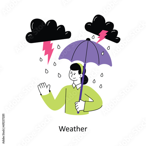 Weather Flat Style Design Vector illustration. Stock illustration