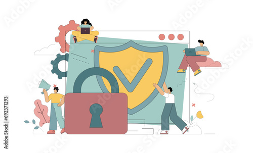 Reliable database. Computer data protection. Information security and antivirus software. Coding.