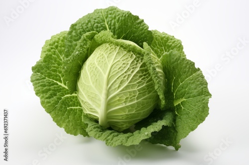 Fresh cabbage on a white background
