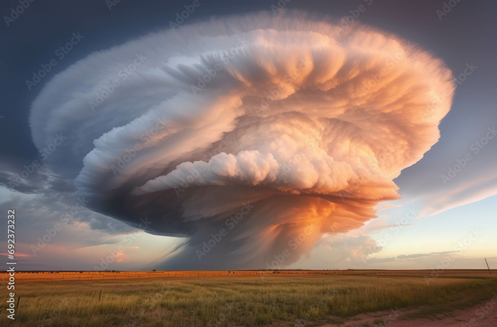 Dangerous mothership supercell storm cloud among the field. Stock Photo ...