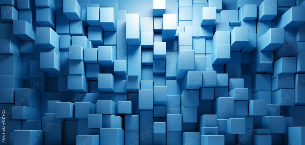 Blue Cubic Innovation: 3D Geometric Pattern Blue Cubic Innovation: 3D Geometric Pattern