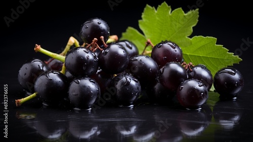 a single black currant  its dark purple hue vibrant against a clean white surface.