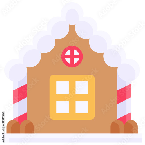 Ginger bread house icon, Christmas related vector illustration