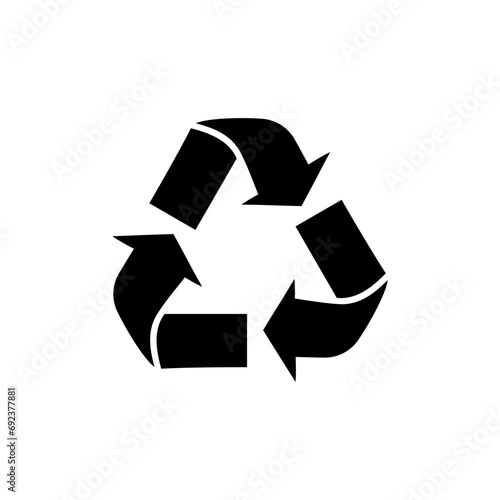 Recycle flat vector icon on white background