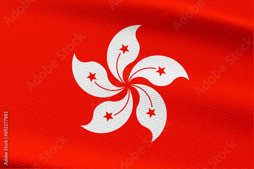 Close-up view of Hong Kong National flag.