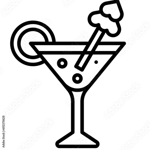 Cocktail icon, Christmas related vector illustration
