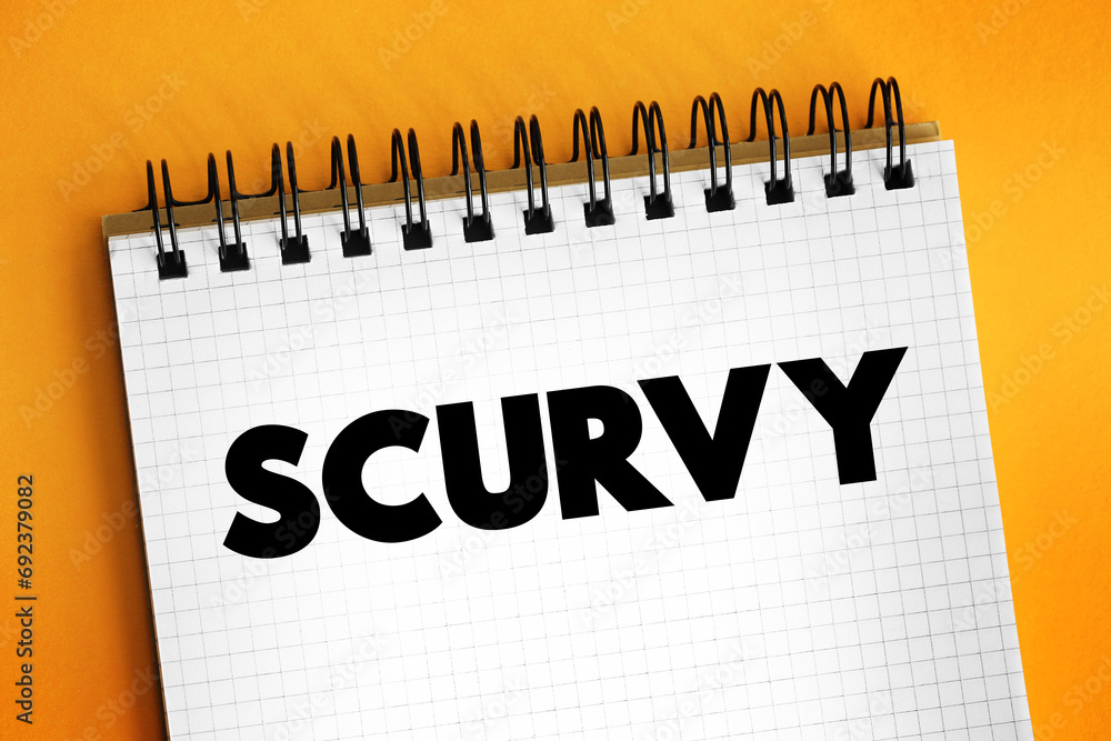 Scurvy is a disease caused by a serious vitamin C deficiency, text