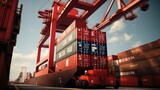 logistics international ship cargo illustration export import, container carrier, port trade logistics international ship cargo