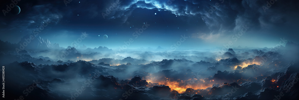 Colorful Panoramic Space Wallpaper Showcasing the Vastness of a Star Studded Universe