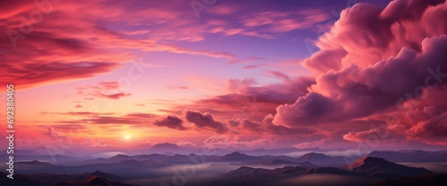 Purple Orange Pink Sunset Beautiful Evening , Background Banner HD