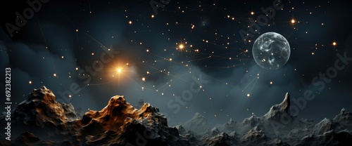 Starfield Double Cluster Cadwell 14 Constellation , Background Banner HD