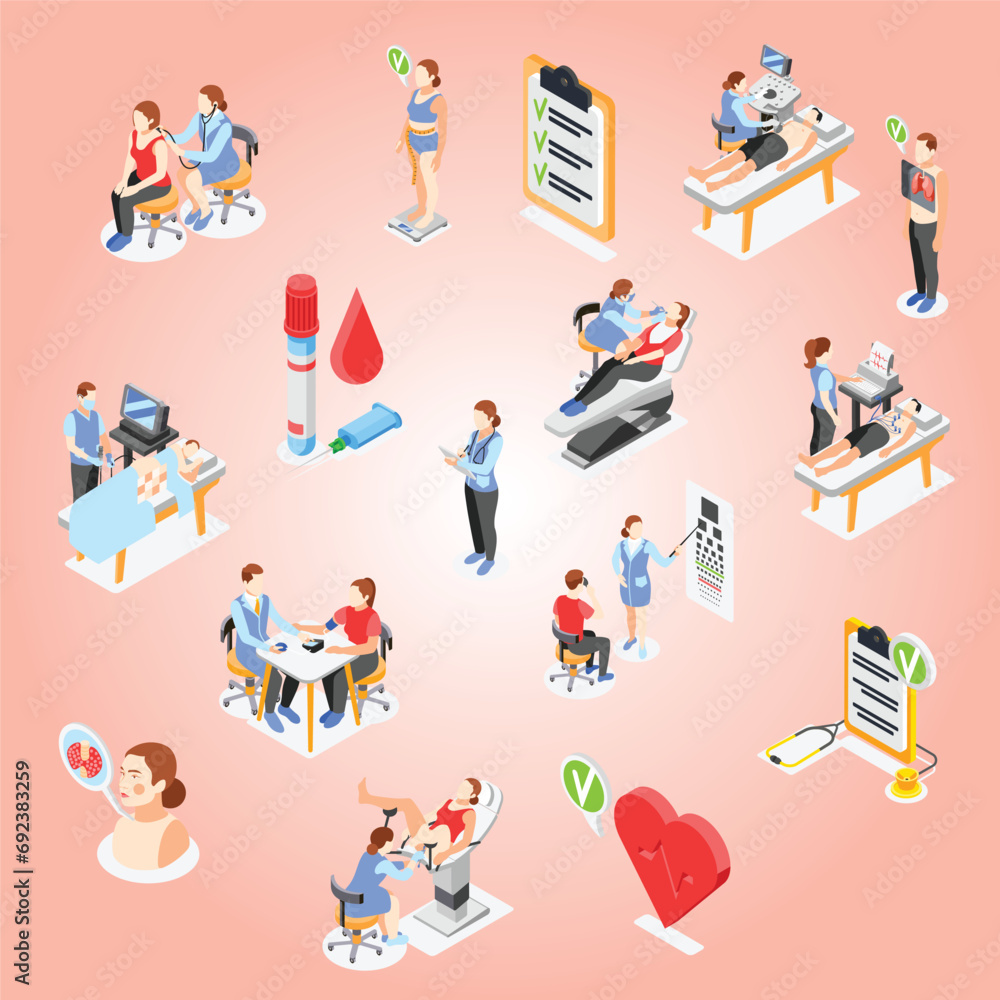 health checkup isometric set health checkup isometric set