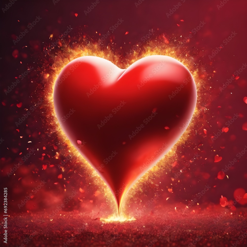 happy valentine day with heart on flame happy valentine day with heart on flame