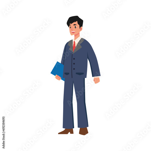 set of office workers vector elements flat