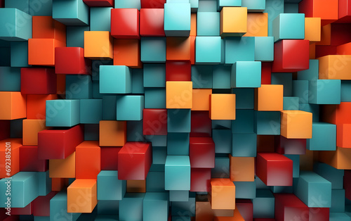 3d illustration of geometric shapes forming an abstract background, Generative AI