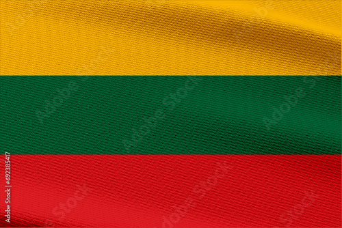 Close-up view of Lithuania National flag. photo