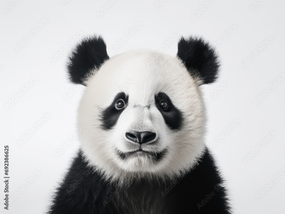 Cute panda bear on white background

