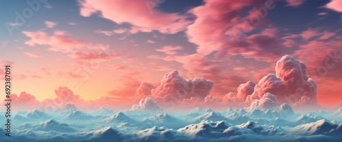 Clouds Pink Skysweet Skylight Sunset Blue , Background Banner HD