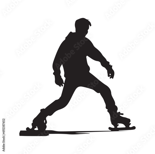 skating player silhouette vector