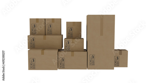 cargo package boxes isolated png deliver logistics 