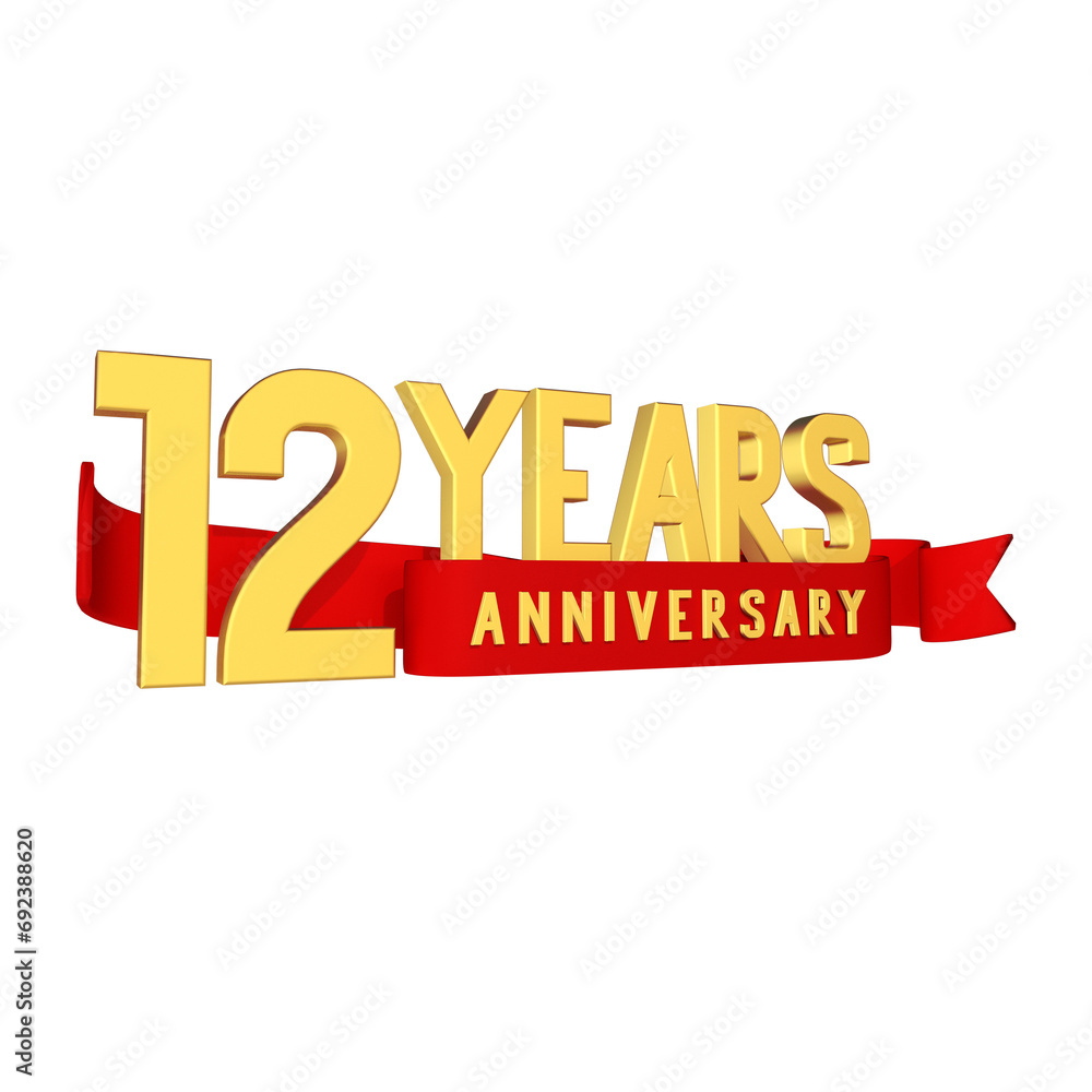 12 years anniversary celebration with red ribbon 12 years anniversary celebration with red ribbon