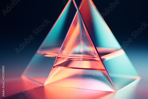 Abstract colorful glass shapes, technology concept background