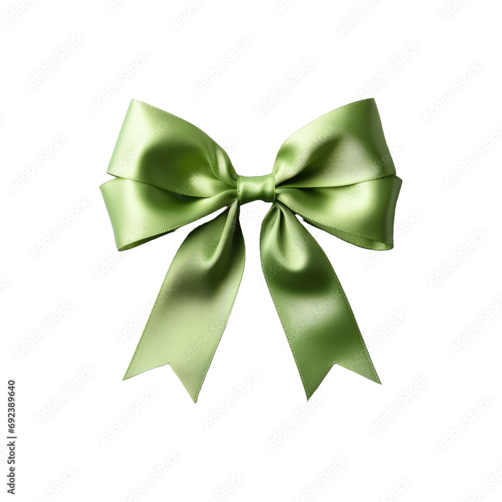 bright green ribbons tied in a bow on white background bright green ribbons tied in a bow on white background