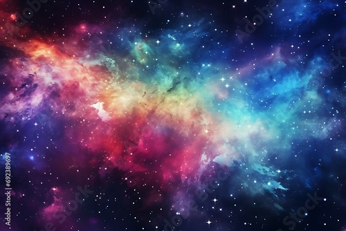 Cosmic galaxy background with stars © George Designpro