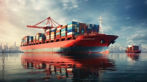 transportation delivery ship cargo illustration freight export, import warehouse, distribution supply transportation delivery ship cargo
