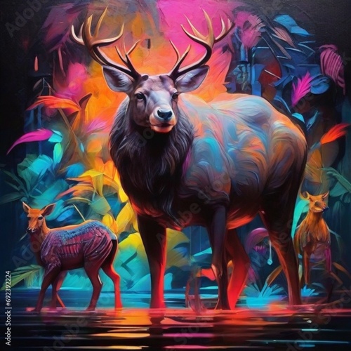 bull in the night. Art work 