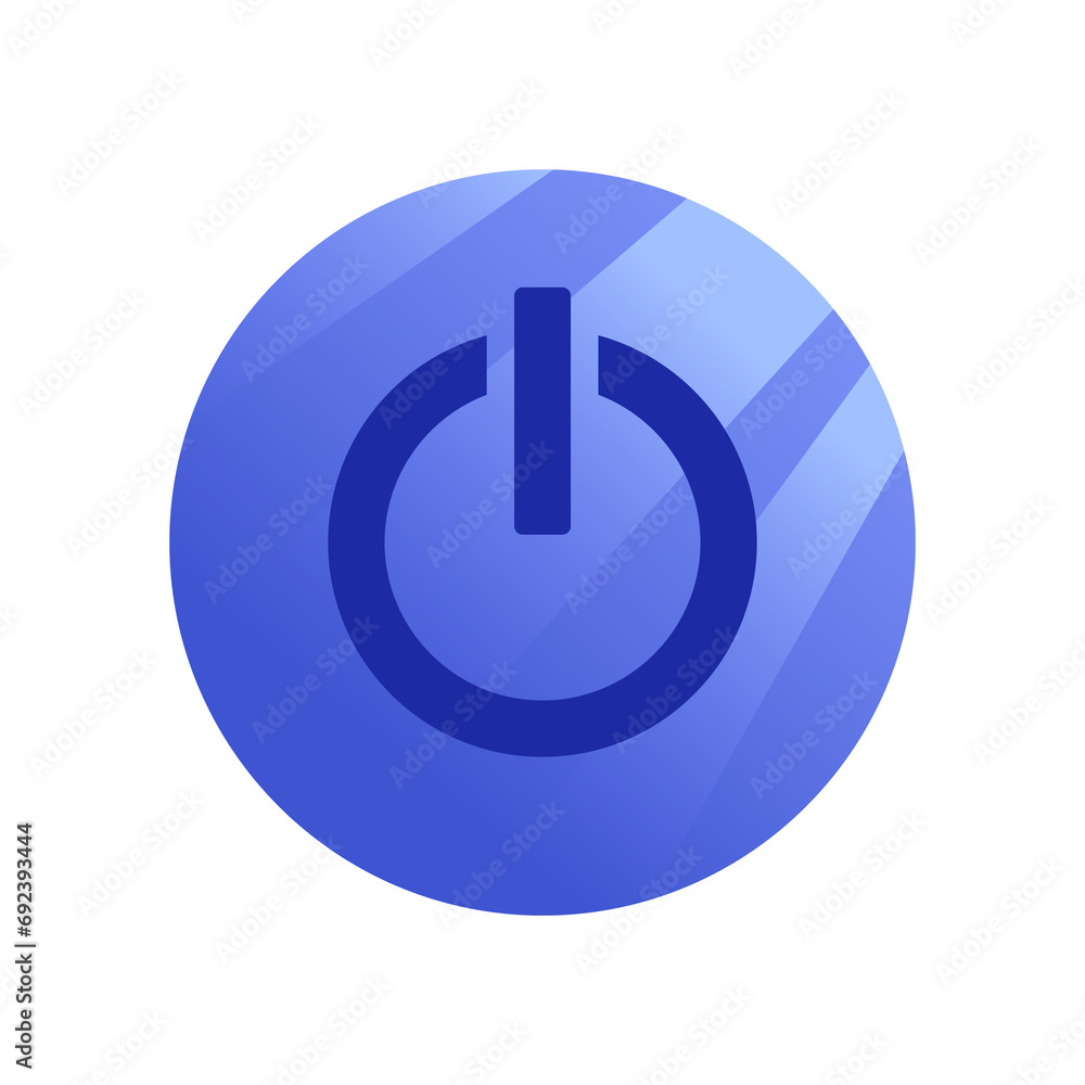 blue power button isolated on white blue power button isolated on white