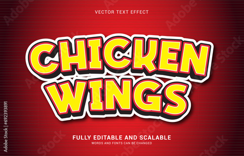 editable text effect, Chicken Wings style