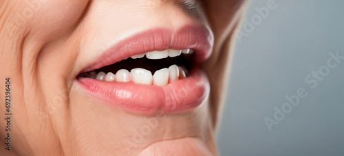 Healthy Smile Close-Up, Oral Hygiene and Dental Care Concept