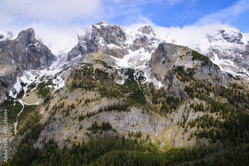 Hochschwab on a cloudy day in springtime