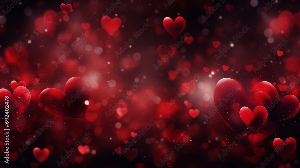 red heart romantic background for valentine day generated by AI tool