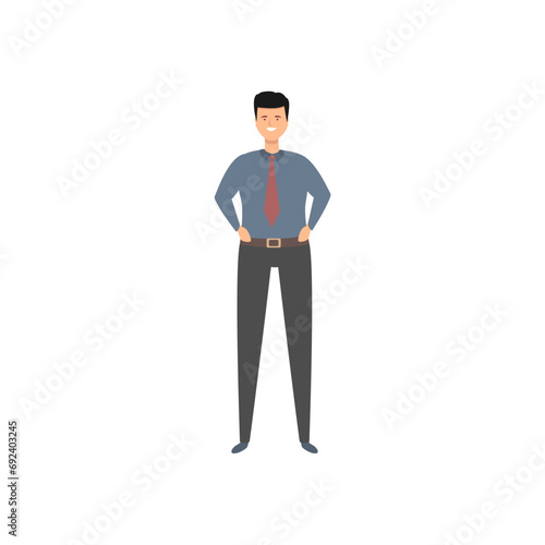 vector set of male office workers in gray suits businessman