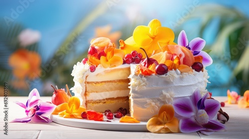 colorful bright cake food illustration dessert sweet, delicious tasty, frosting icing colorful bright cake food