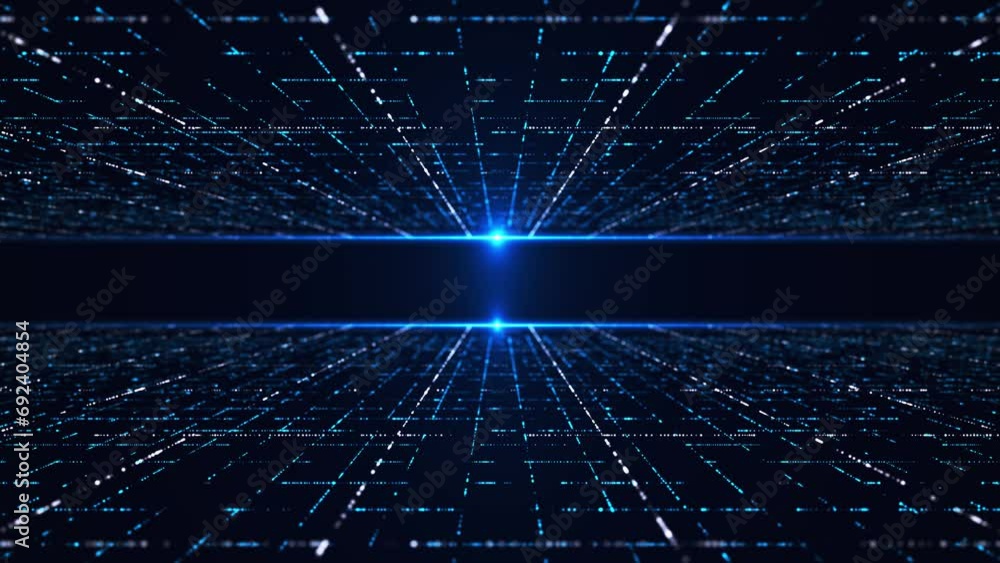 3D 4K Data matrix simulation digital line grid technology futuristic HUD screen background wave effect. cyberpunk style Sci Fi Futuristic laser grid landscape. cyber surface style. grid pattern