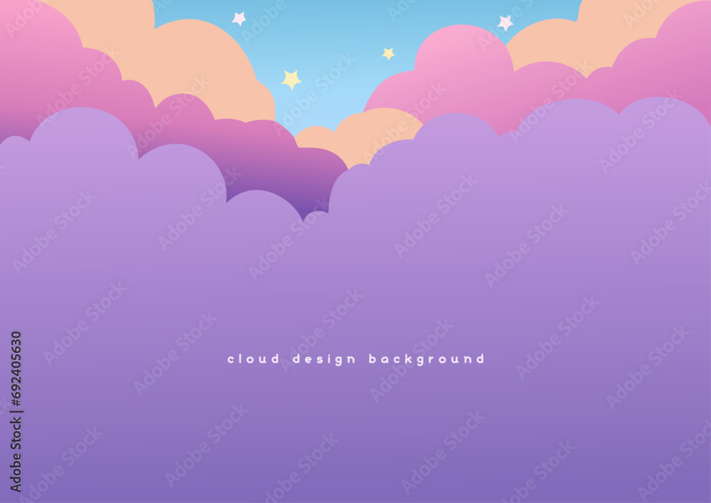 星空と幻想的な雲の背景・カード・ポスター用イラスト素材
