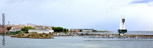 The yacht harbour and modern tower photo