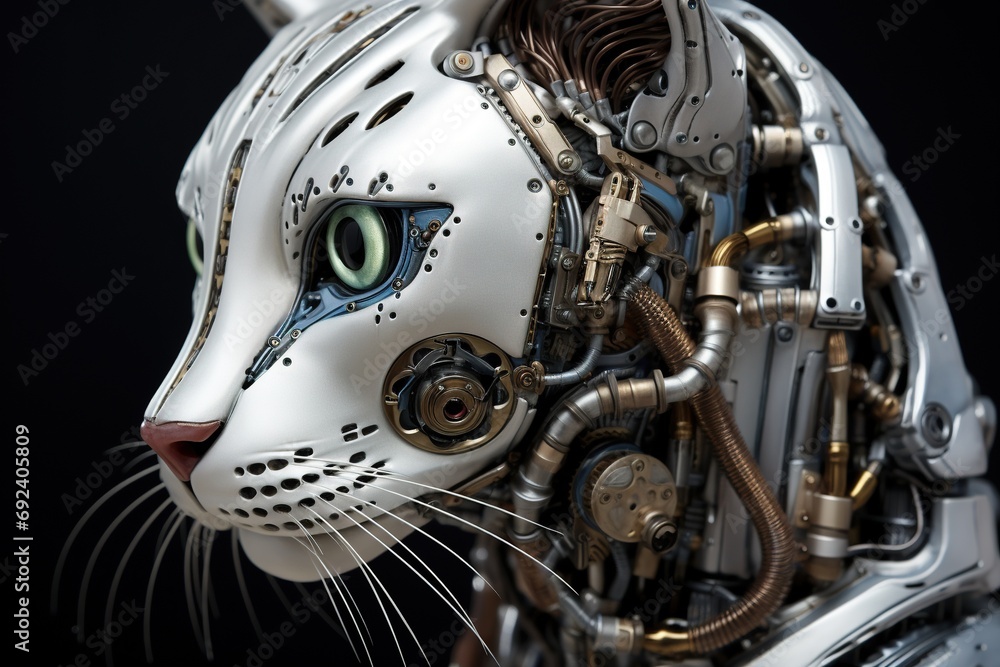 Artificial intelligence robot cat. Futuristic concept Artificial intelligence robot cat. Futuristic concept