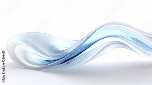 abstract glass wavy shape isolated on white background
