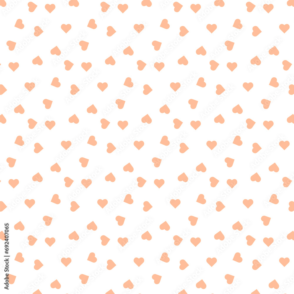 Seamless pattern of pantone peach fuzz color hearts on a transparent background. Monochrome backgrounds for packaging. Vector illustration peach fuzz pantone hearts Seamless pattern of pantone peach fuzz color hearts on a transparent background. Monochrome backgrounds for packaging. Vector illustration peach fuzz pantone hearts