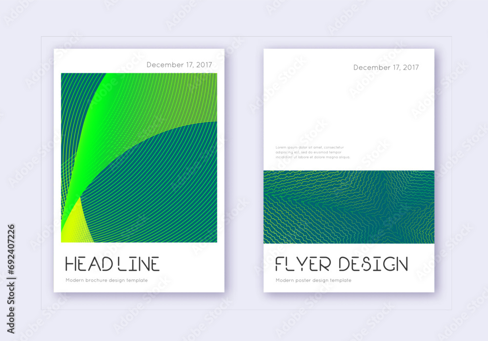 Minimal cover design template set. Green abstract Minimal cover design template set. Green abstract