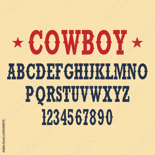 Cowboy Alphabet Western Style design