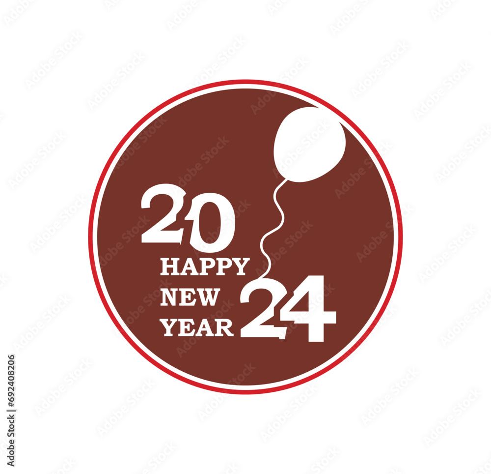 Happy new year 2024 logo template design Happy new year 2024 logo template design