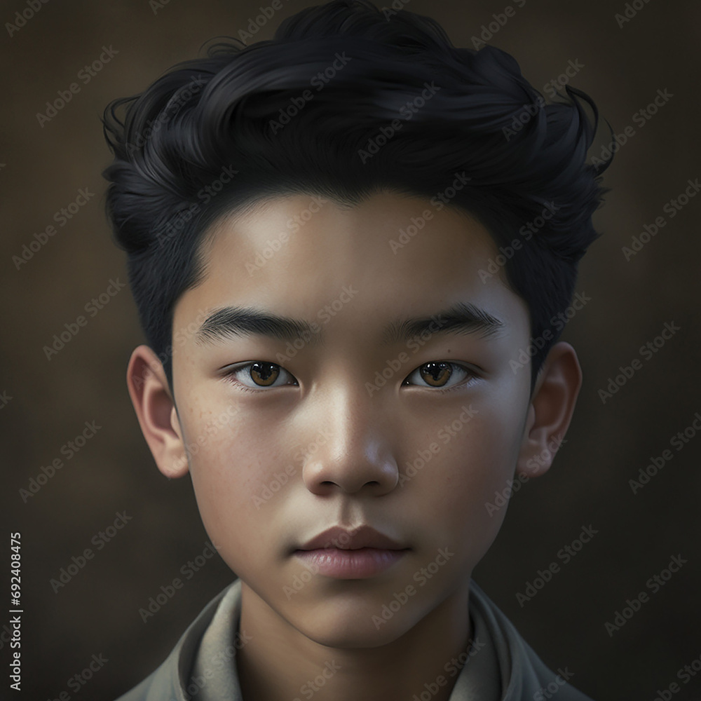 Looking at camera portrait of a young asiatic boy Looking at camera portrait of a young asiatic boy