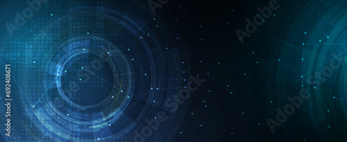 Technology Network Vector Background.. Science and technology presentation background. Big data connectivity software development wallpaper photo